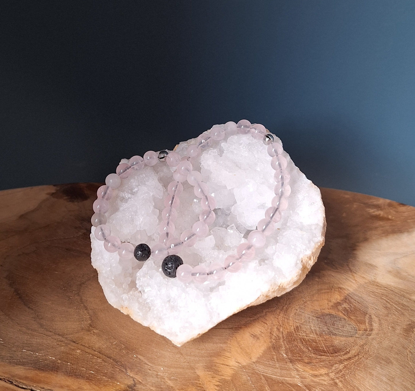 Diffuser armband rozenkwarts moeder & kind 6+