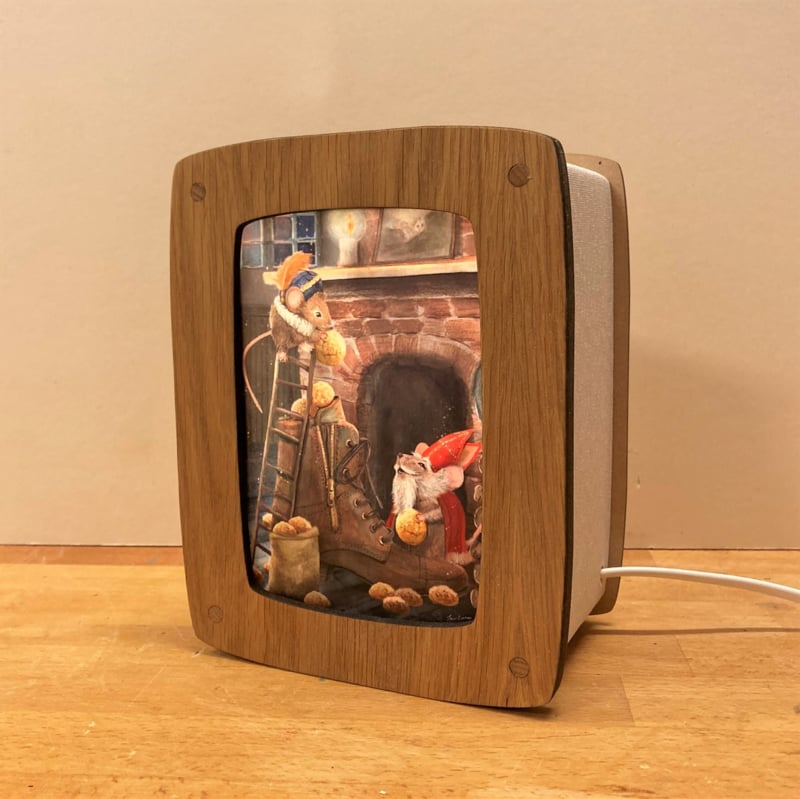 Kaartenlamp luxe eikenhout