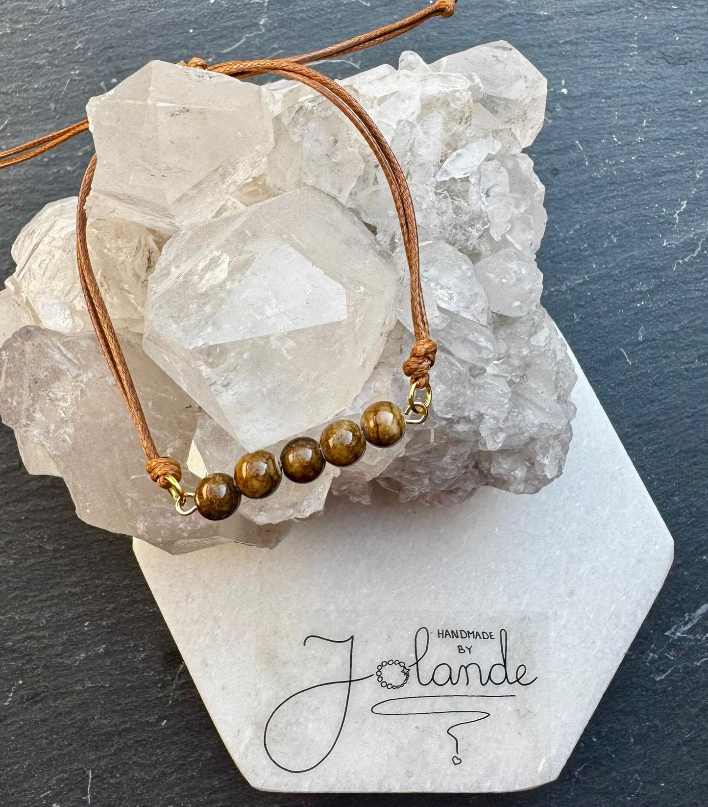 Edelsteen verstelbare armband - Tijgeroog