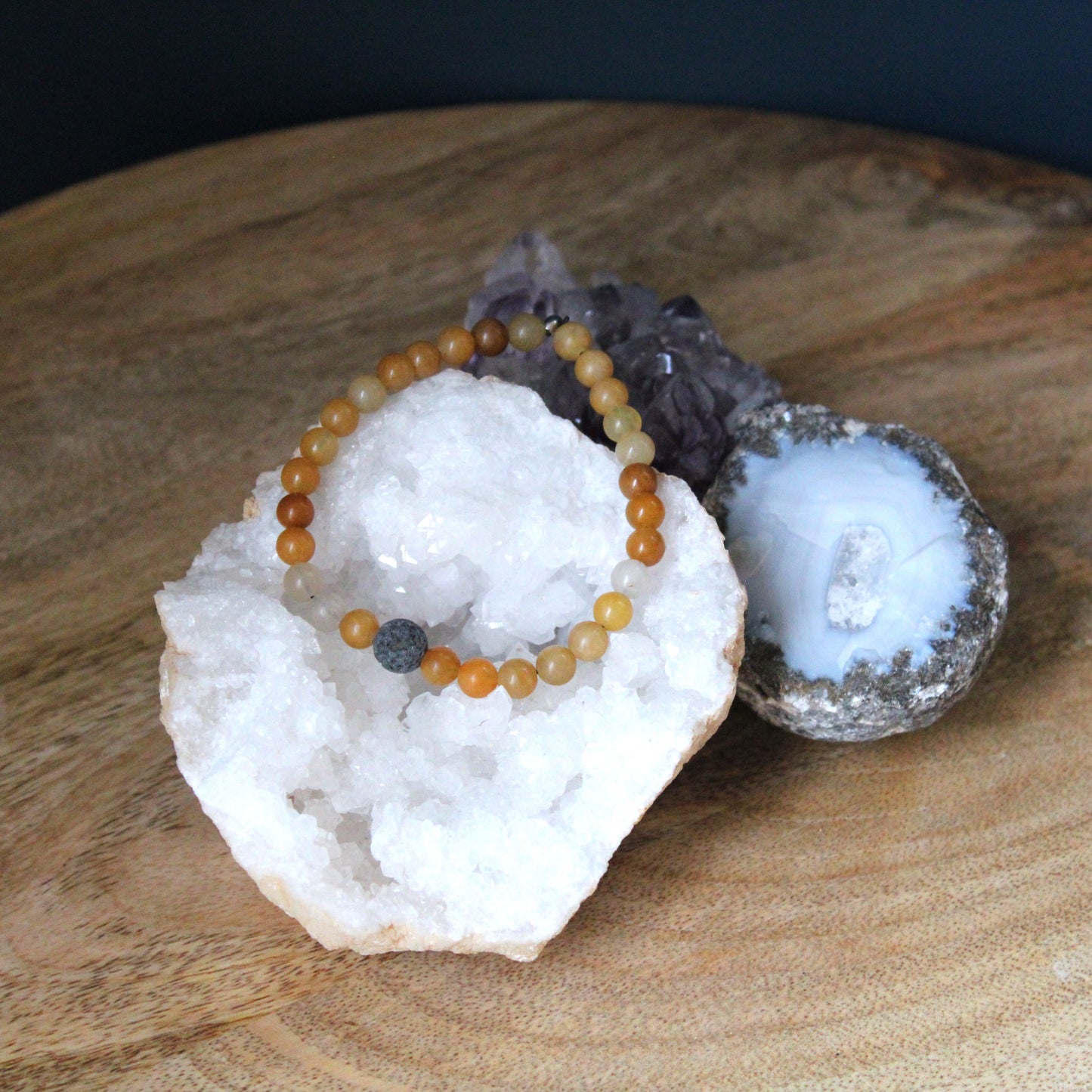 Diffuser armband - gele jade