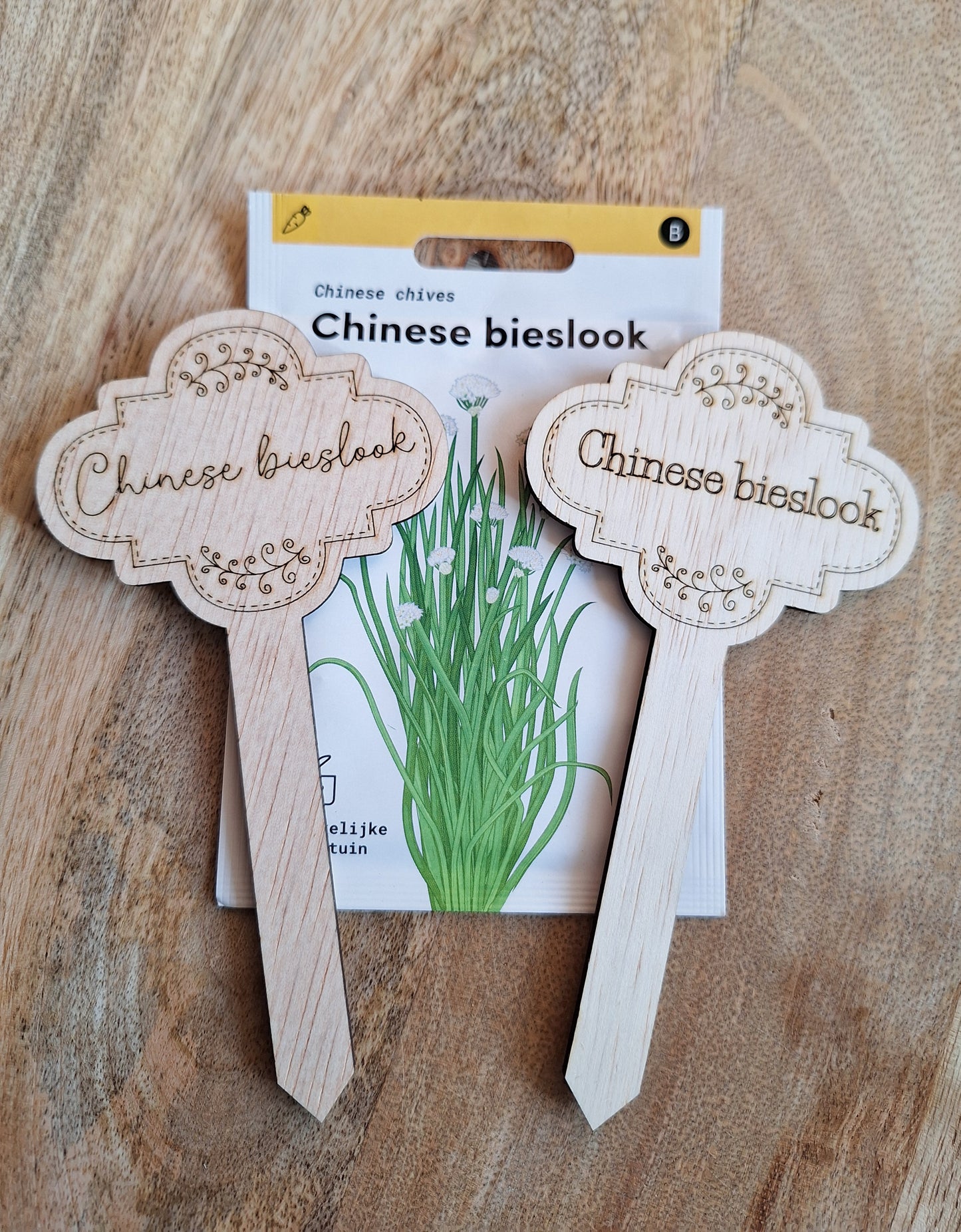 Houten plantensteker - Chinese bieslook