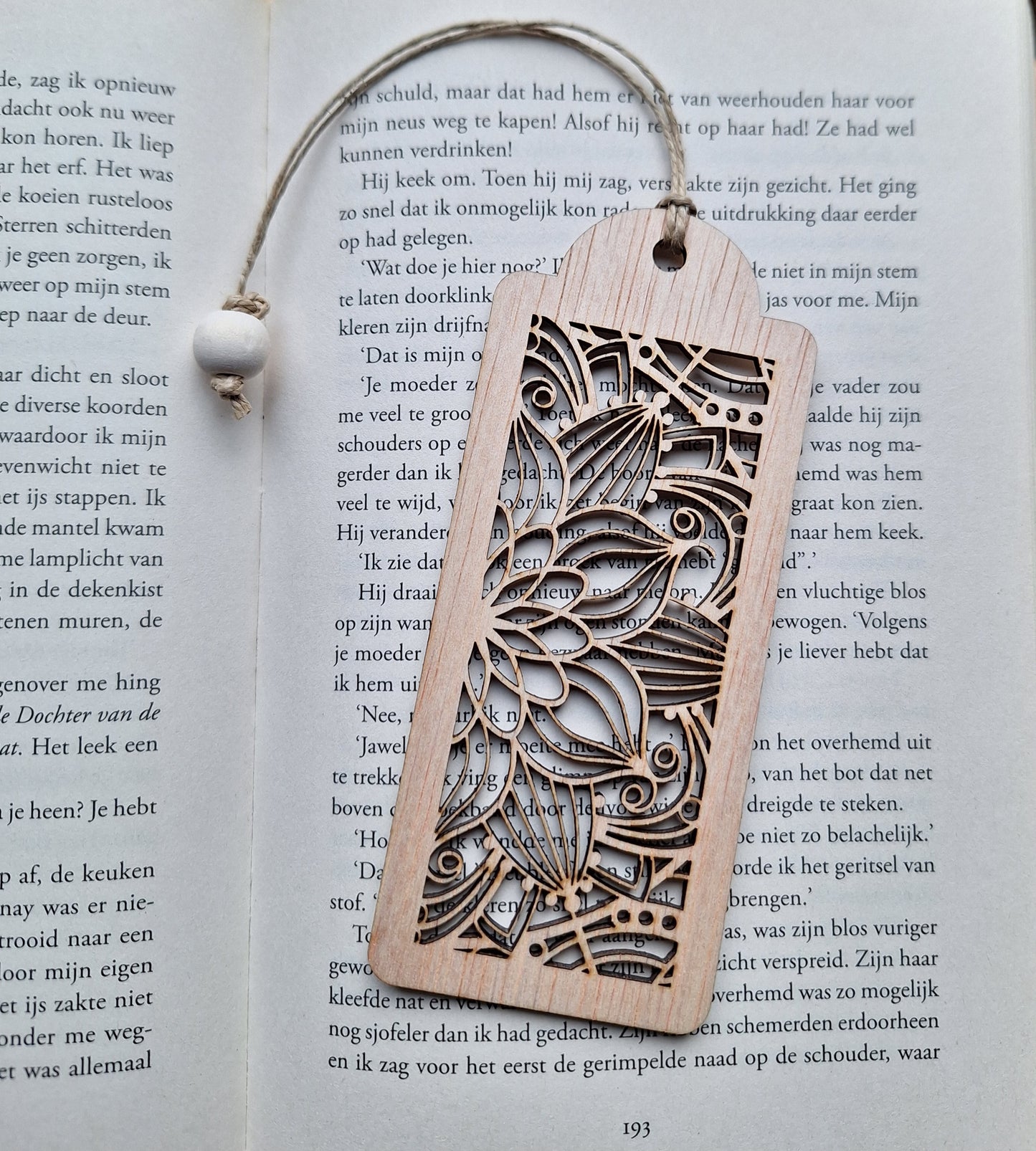 Houten boekenlegger - Mandala 3