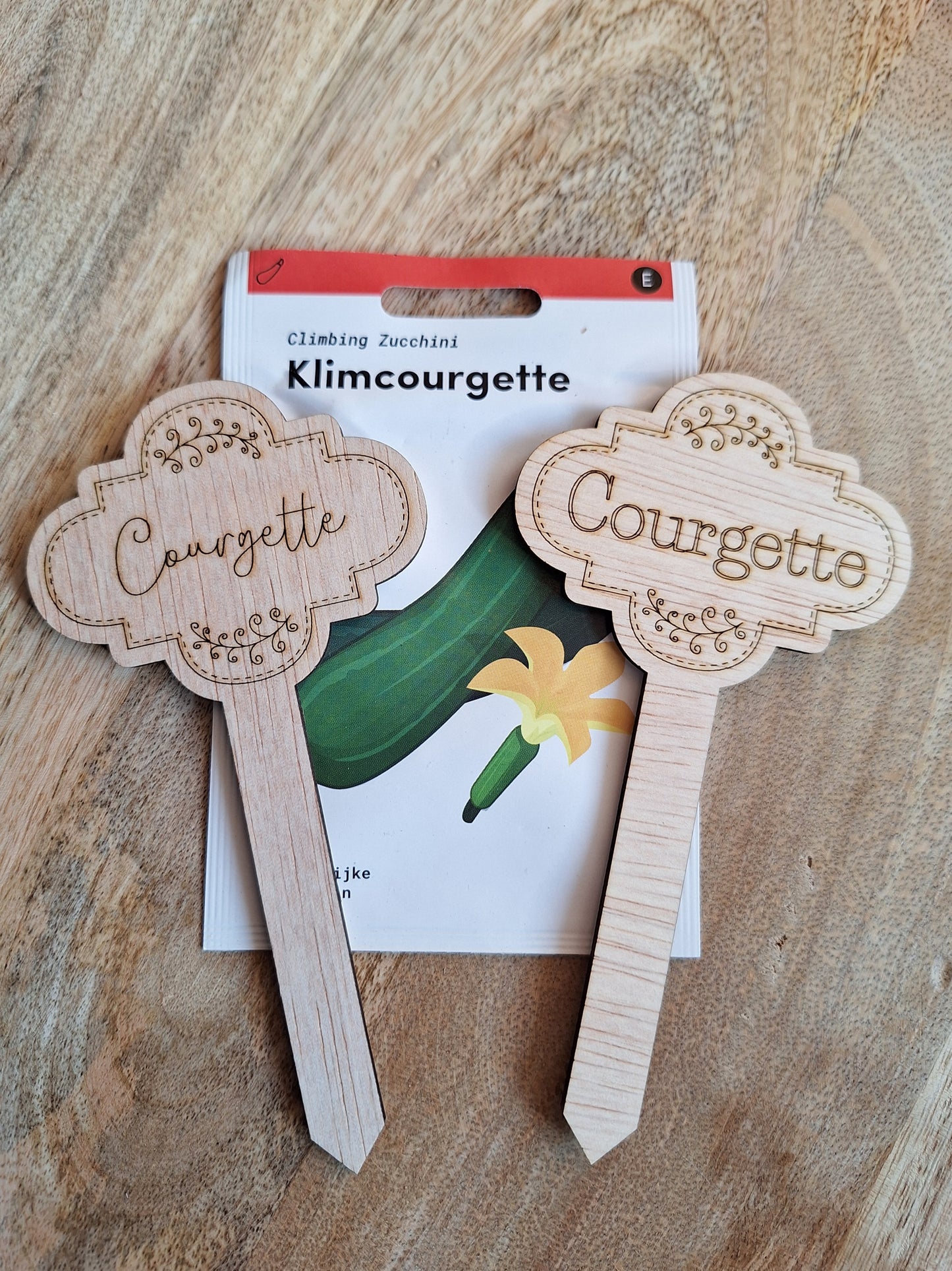 Houten plantensteker - Courgette
