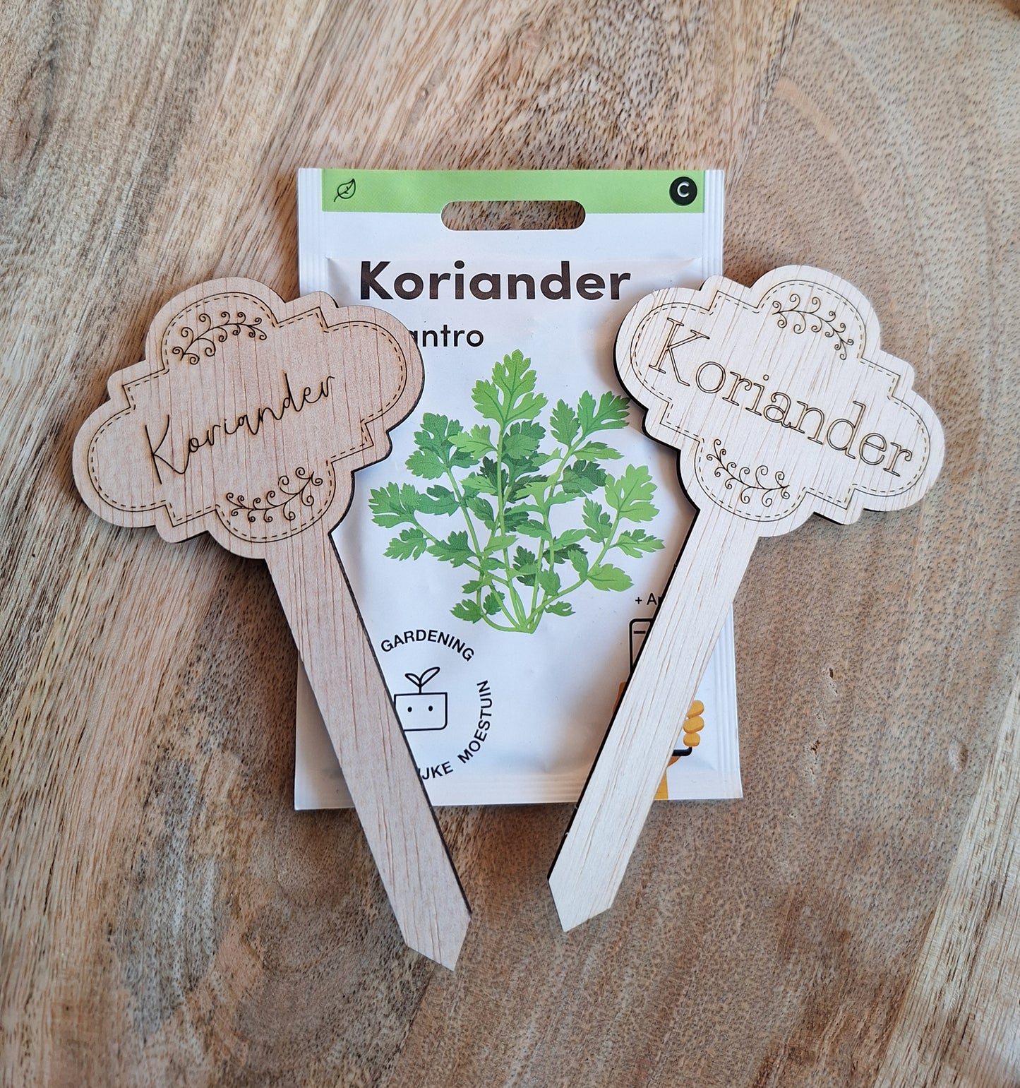 Houten plantensteker - Koriander