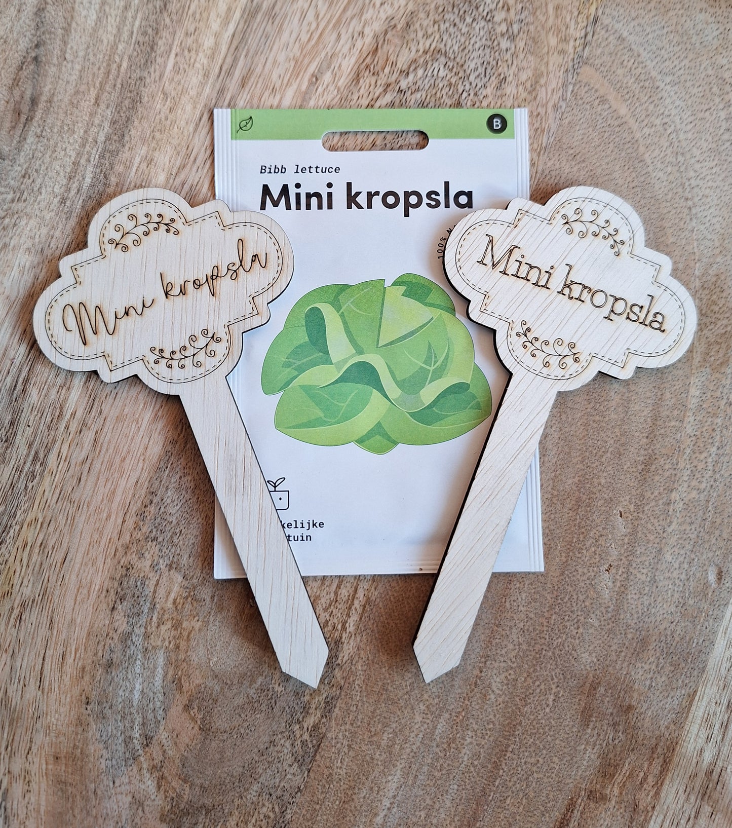 Houten plantensteker - mini kropsla