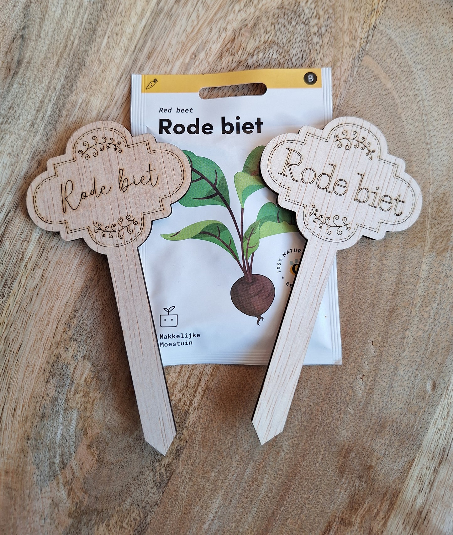 Houten plantensteker - Rode biet