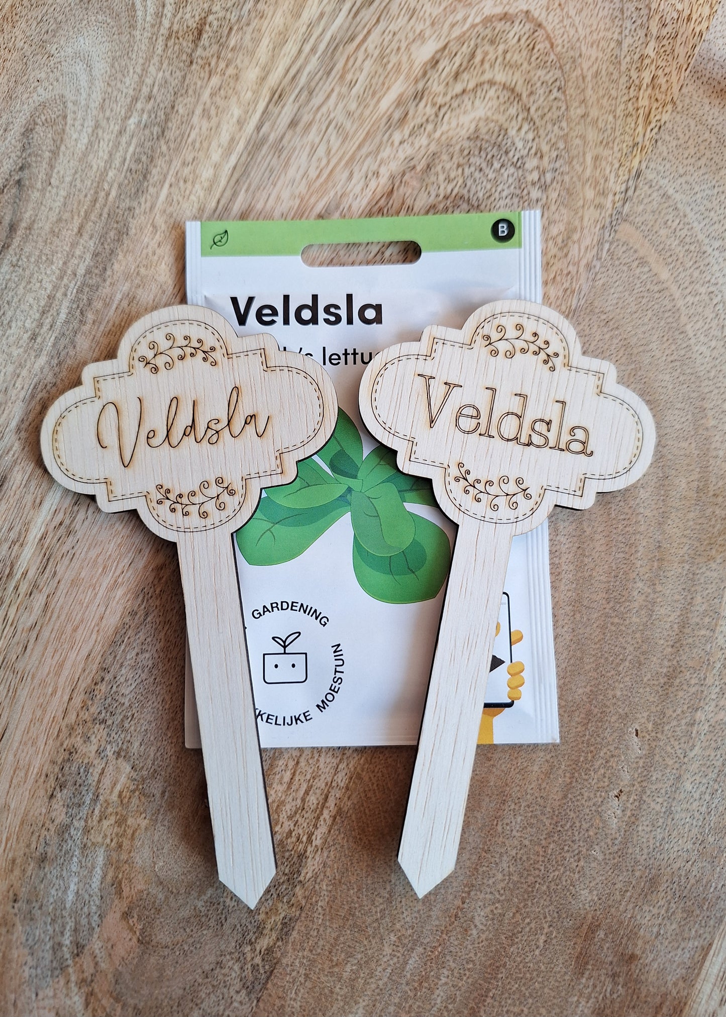 Houten plantensteker - Veldsla