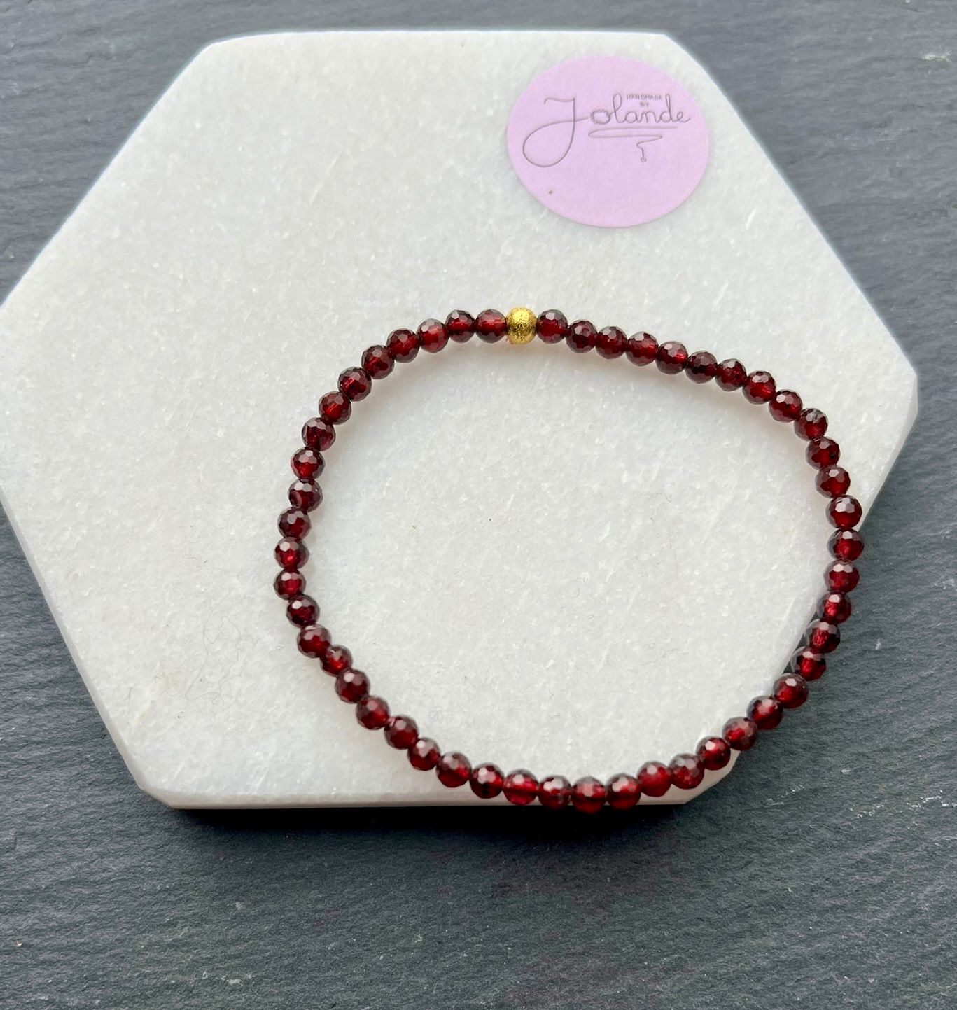 Edelsteen armband - Paarse jade