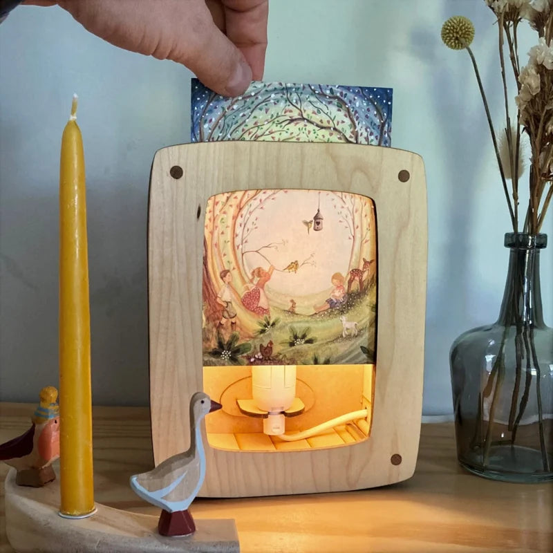 Kaartenlamp luxe esdoorn