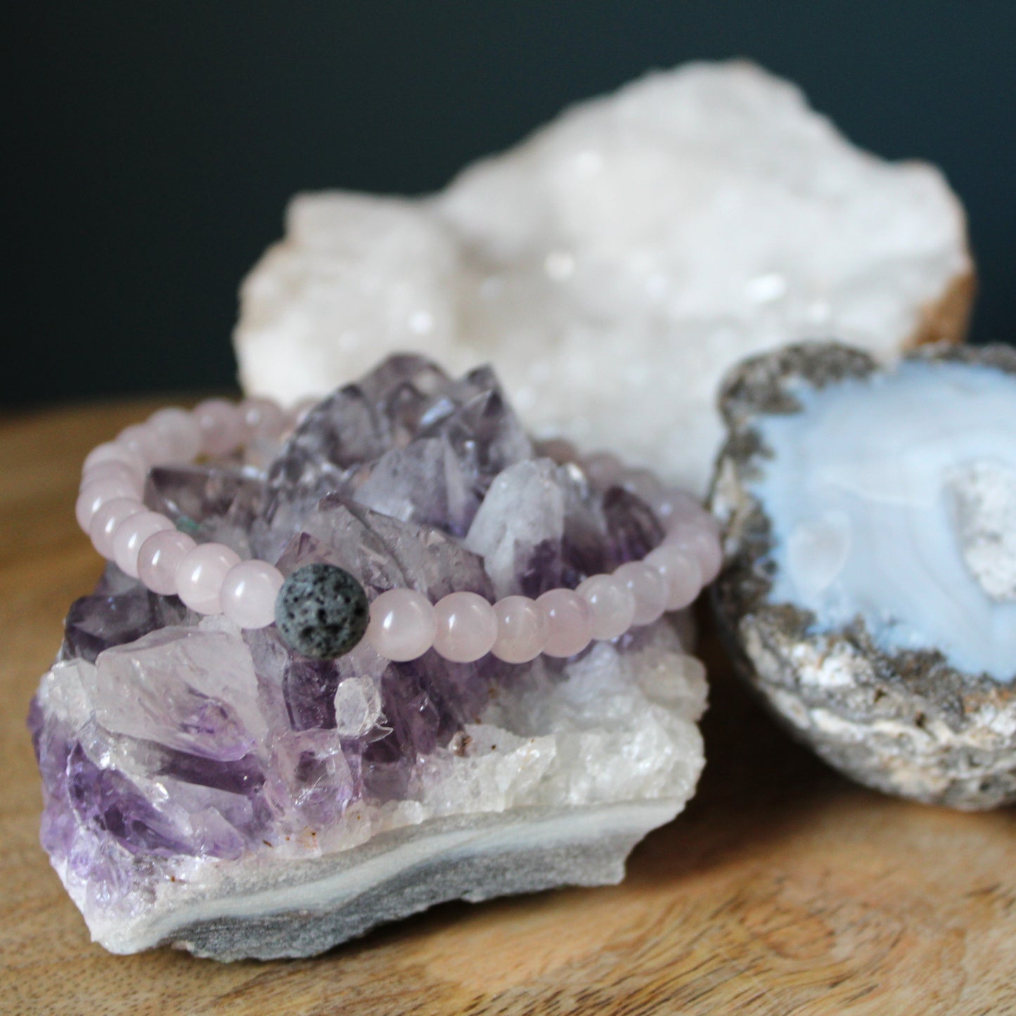 Diffuser armband - Rozenkwarts