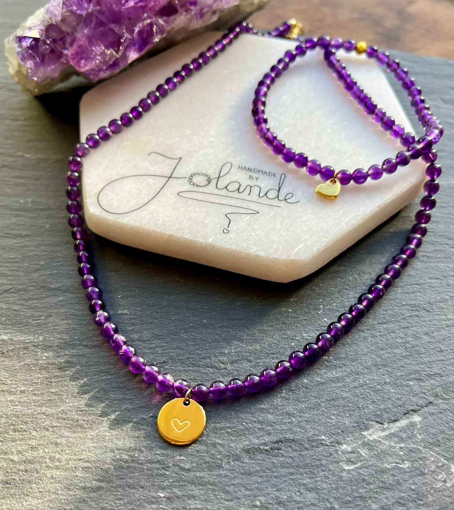 Edelsteen sieradenset - Amethist