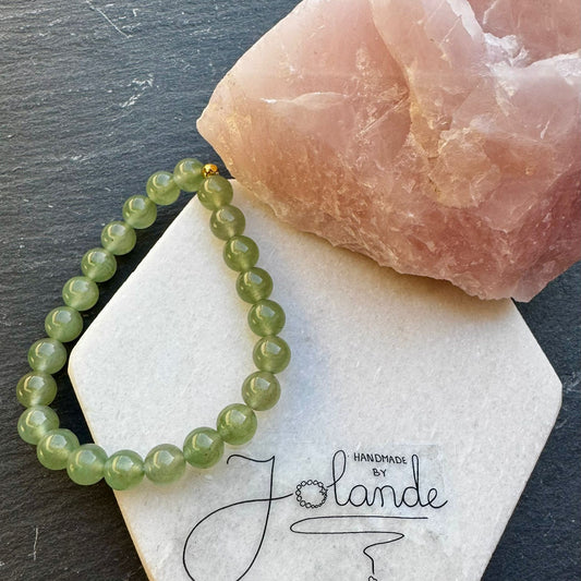 Edelsteen armband - Groene jade